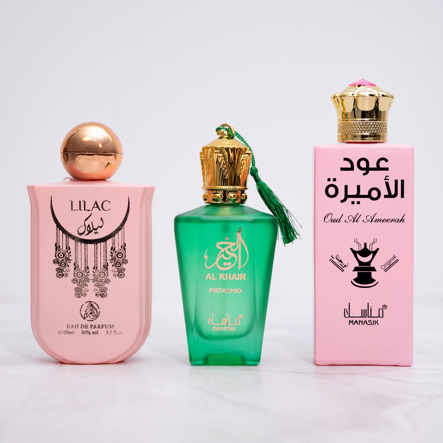 OFERTA 2+1 LILAC, AL KHAIR PISTACHO, OUD AL AMEERAH (dama)