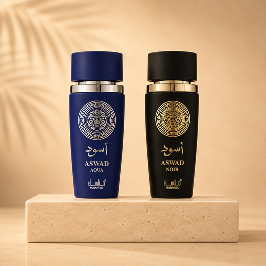 OFERTA 2 PARFUMURI BĂRBĂTEȘTI 100ml - ASWAD AQUA + ASWAD NOIR