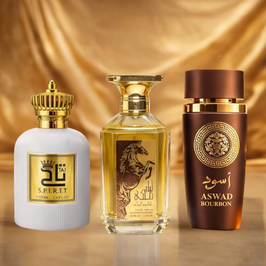 SET 3 PARFUMURI BĂRBĂTEȘTI 100ml - SPIRIT + LAIL MALEKI + ASWAD BOURBON