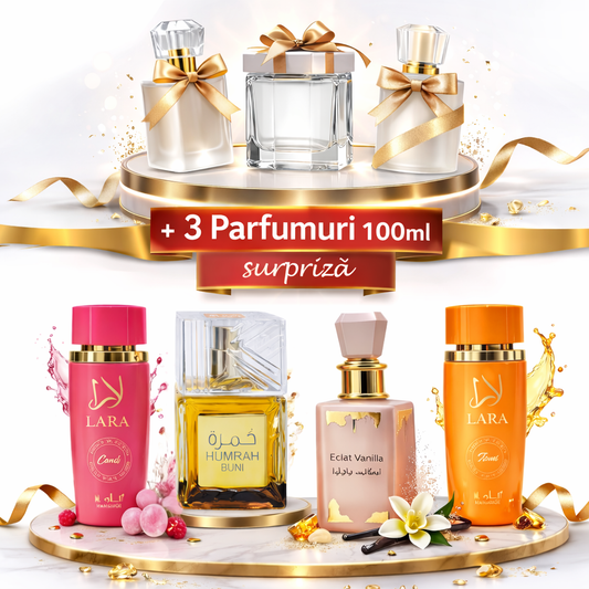 OFERTA 7 PARFUMURI DAMA 100ML - LARA CANDY + ECLAT VANILLA +HUMRAH +LARA TOUS + 3 SURPRIZA