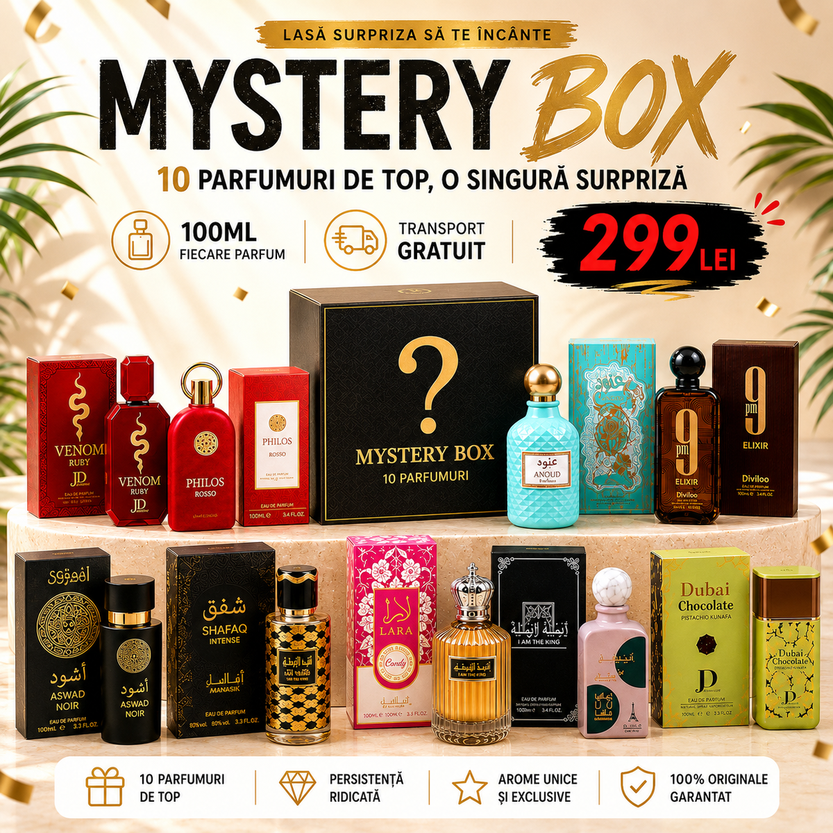 MYSTERY BOX - 10 PARFUMURI 100ML - TRANSPORT GRATUIT