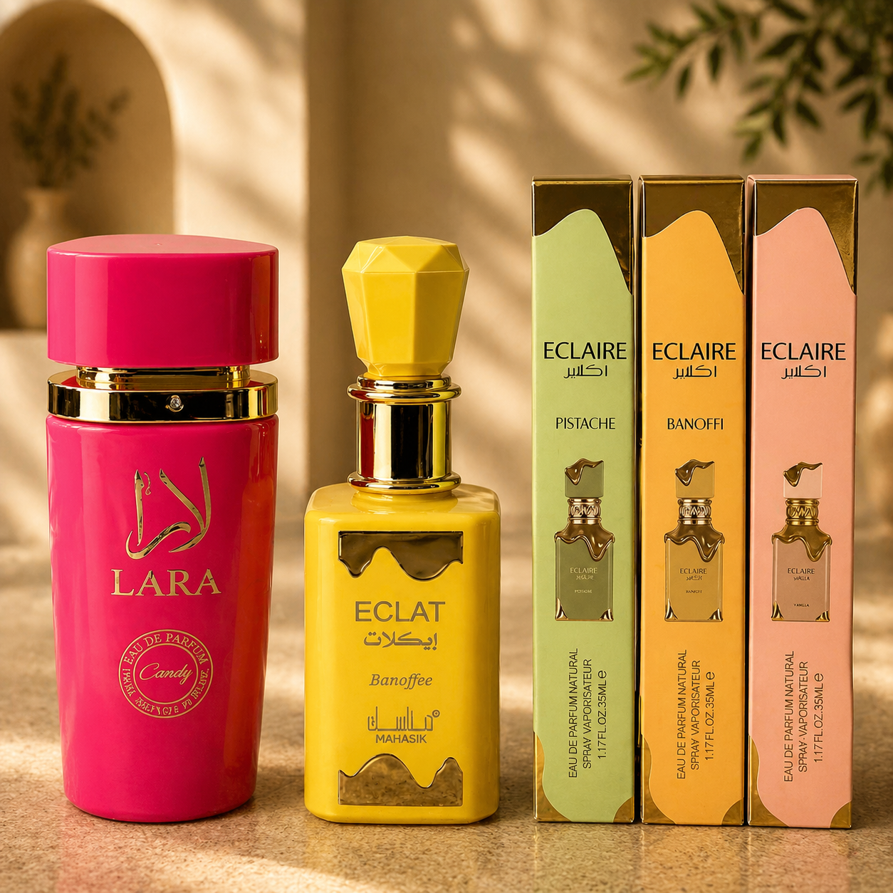 OFERTA 5 PARFUMURI DAMA - LARA CANDY 100ml + ECLAT BANOFFEE 100ml + ECLAIRE x 3 (35ML)