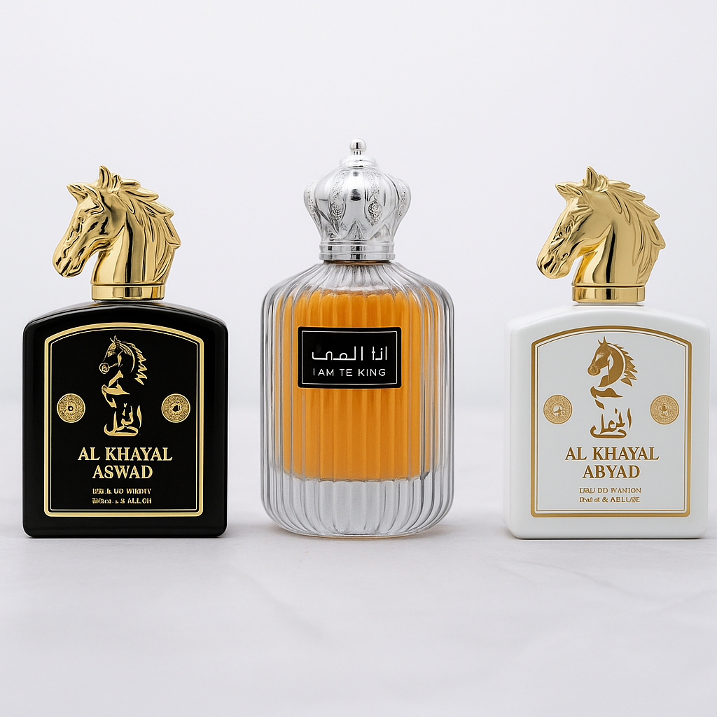 OFERTA PARFUMURI 2 + 1 BARBATI - AL KHAYAL ABYAD, I AM THE KING, AL KHAYAL ASWAD