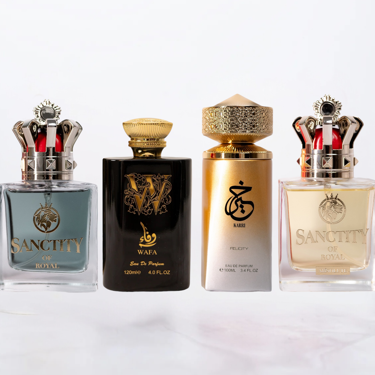 OFERTA 2 PARFUMURI BARBATESTI + 2 DAMA 100ml - SANCITY OF ROYAL, WAFA, KARRI FELICITY, SANCITY OF ROYAL ABSOLUTE
