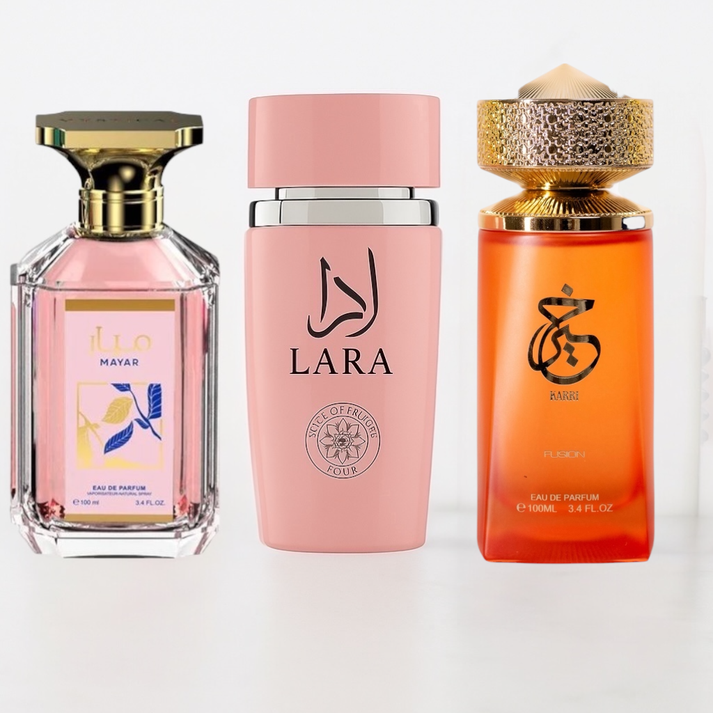 SET 3 PARFURI ARABESTI DAMA - LARA + KARRI FUSION + MAYAR