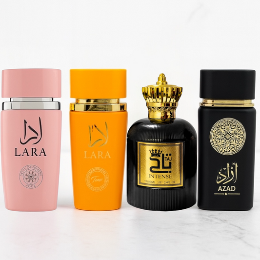 OFERTA 2 +2 LARA, LARA TOUS, AZAD NOIR, INTENSE (dama + bărbați)