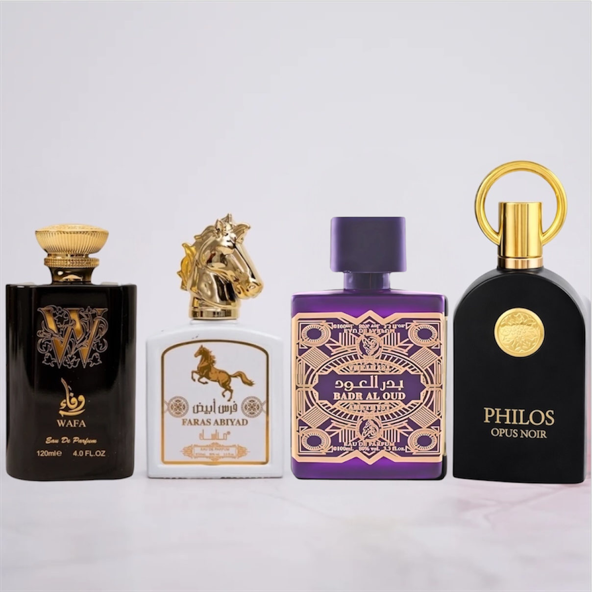 OFERTA 2+2  PHILOS OPUS NOIR, BADR AL OUD, WAFA, AL KAHYAL ABYAD (barbati)