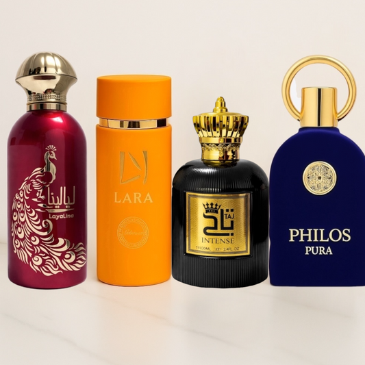 OFERTA 4 PARFUMURI (DAMA+BARBATESTI) - INTENSE + LAYALINA + LARA TOUS + PHILOS PURA