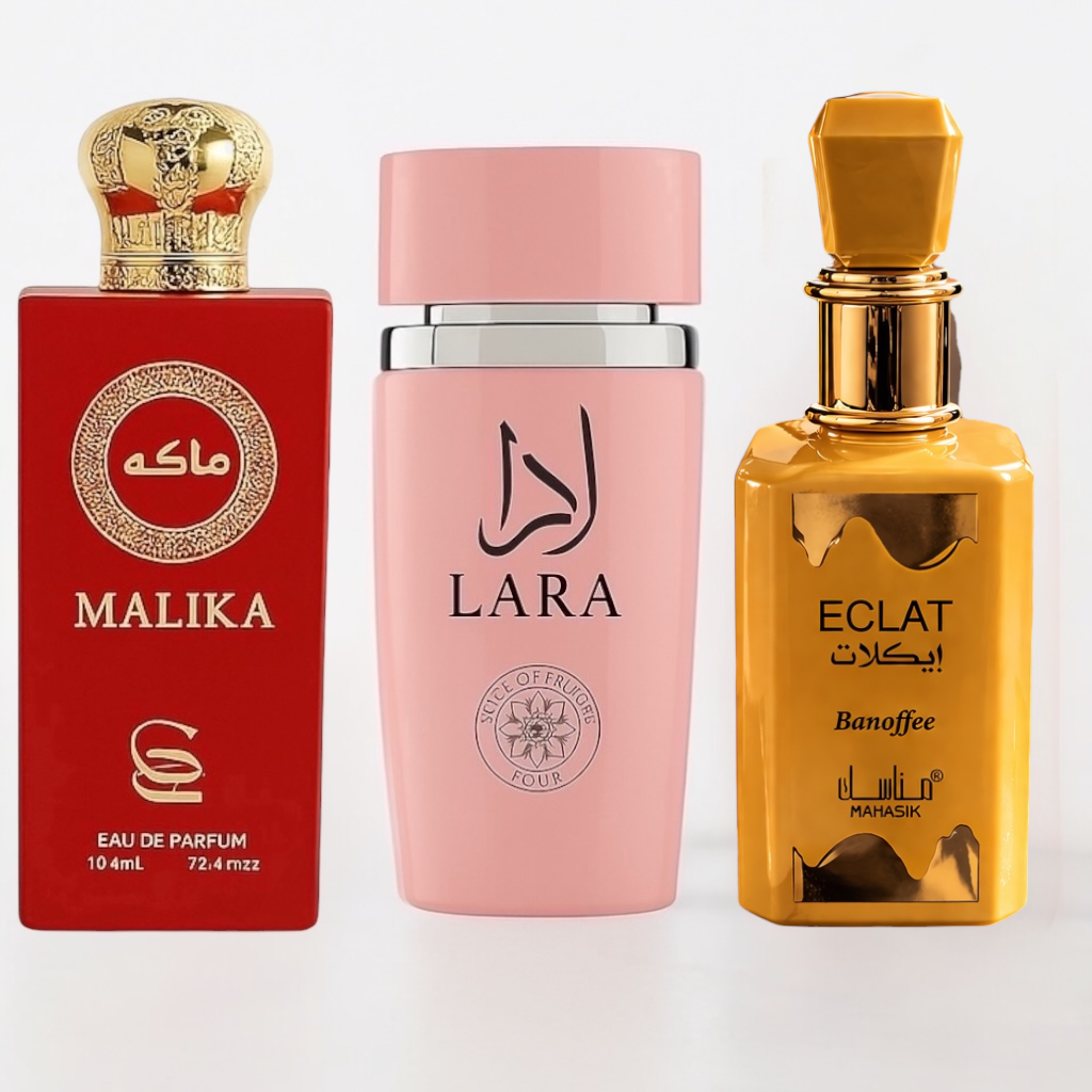SET 3 PARFURI ARABESTI DAMA - LARA + ECLAT BANOFFEE + MALIKA