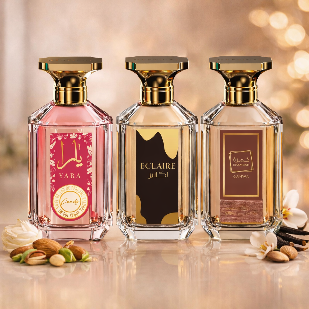 SET 3 PARFUMURI ARĂBEȘTI DAMĂ - YARA, ECLAIRE, KHAMRAH