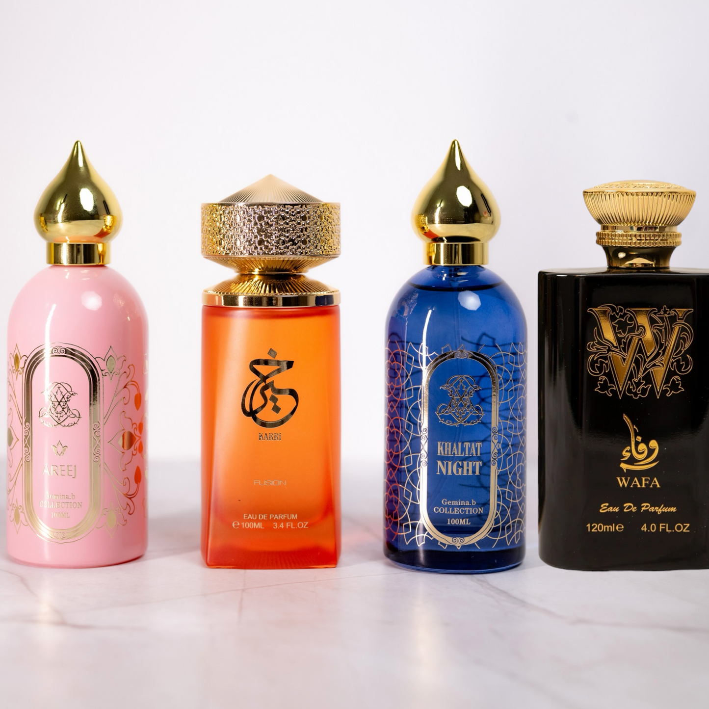 SET 2 PARFUMURI DAMA + 2 BARBATESTI 100ML - KARRI FUSION + AREEJ + GHALTAT NIGHT + WAFA