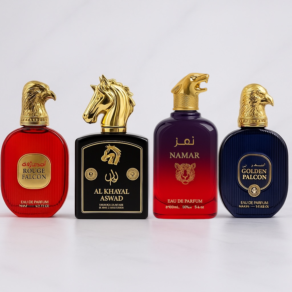 SET 4 PARFUMURI BARBATI - NAMAR, GOLDEN FALCON, AL KHAYAL ASWAD, ROUGE FALCON