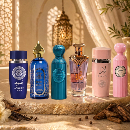 OFERTA PARFUMURI  3 + 3 -> Lara + Qasas Blush + Mahera + Ghaltat Night + Qasas Amora + Aswad Aqua