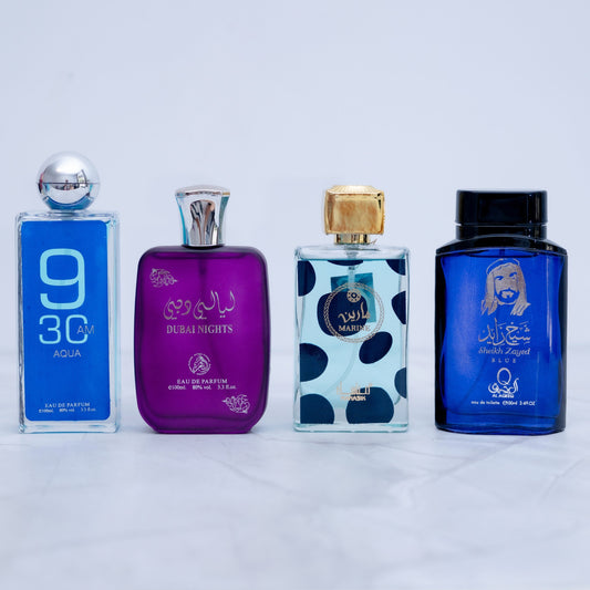 SET 4 PARFUMURI BARBATI - SHEIKH ZAYED BLUE, 9 30, MARINE, DUBAI NIGHTS