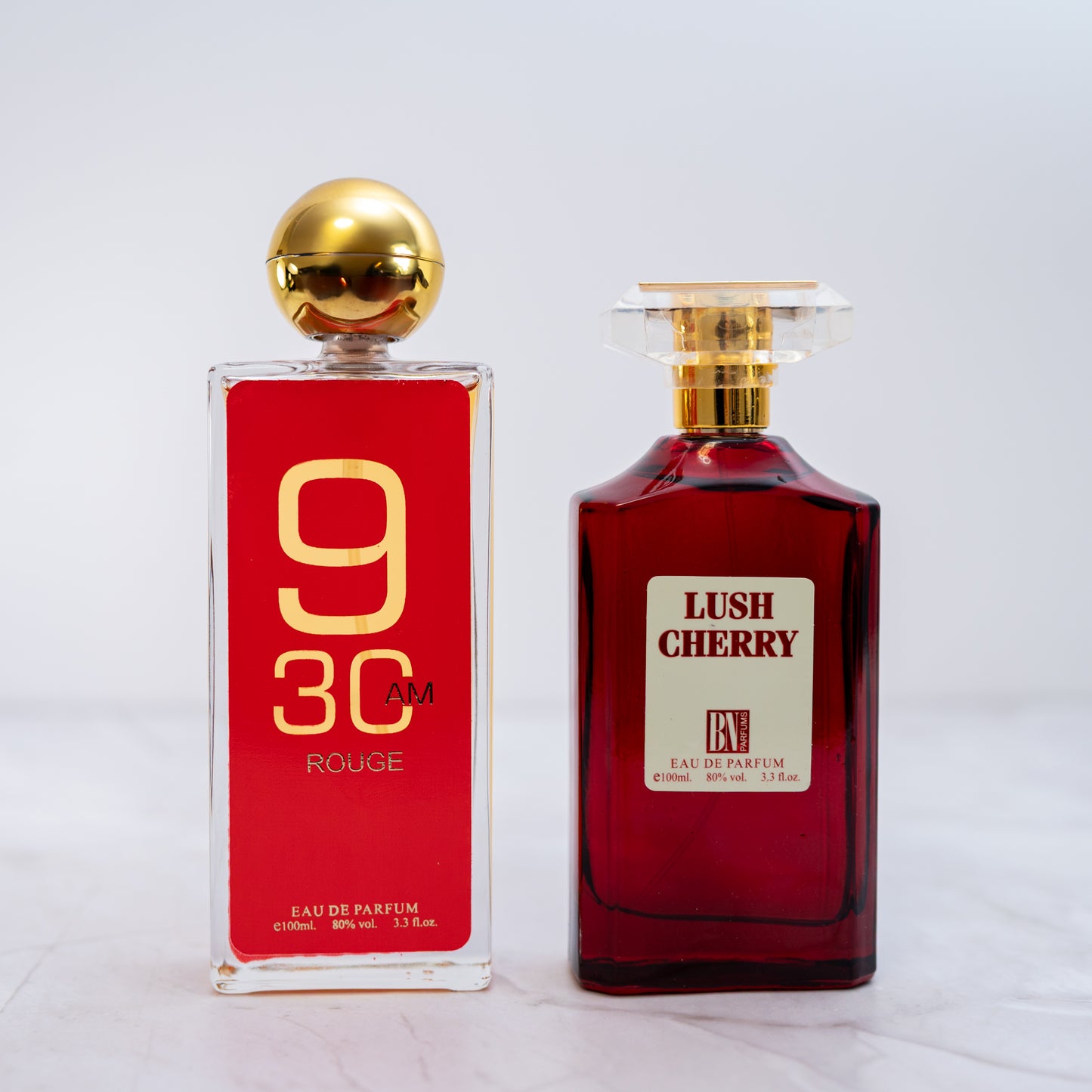 SET 2 PARFUMURI - 9 30 AM ROUGE SI LUSH CHERRY (dama)