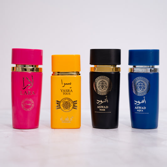 OFERTA 2 +2 LARA, YASRA TOUS, ASWAD NOIR, ASWAD AQUA (dama + bărbați)