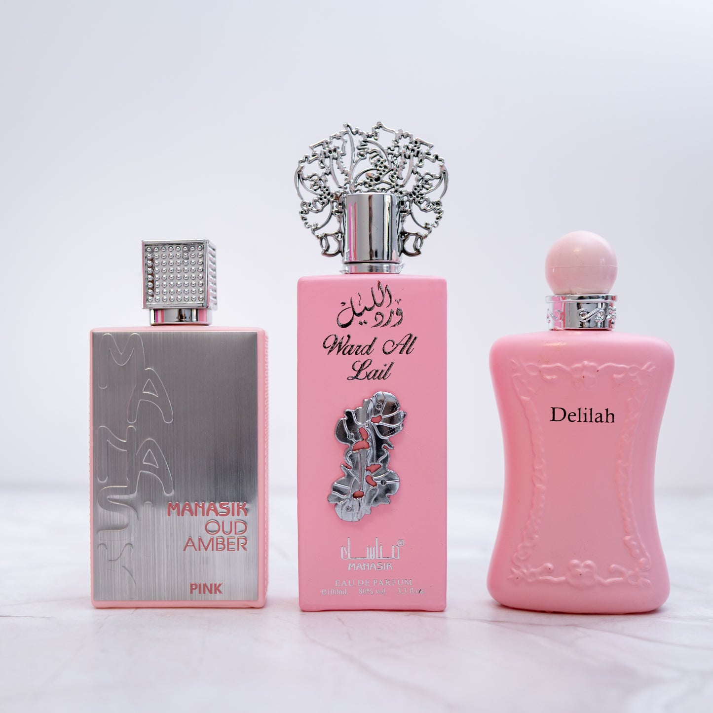 OFERTA 2+1 DELILAH, WARD AL LEIL, MANASIK OUD AMBER PINK (dama)