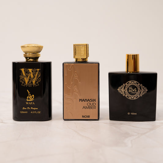 SET PARFUMURI 2 + 1 BARBATI - Oud 24 Hours, Wafa, Oud Amber Noir