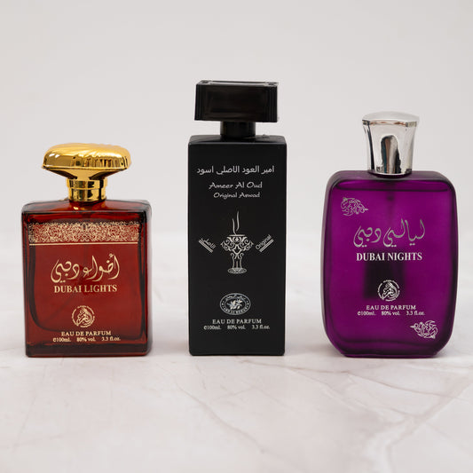 SET DUBAI BARBATI - 3 PARFUMURI - DUBAI LIGHTS, AMEER AL OUD, DUBAI NIGHTS